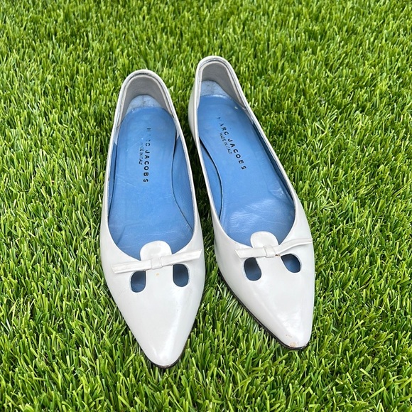 Marc Jacobs D’Orsay Grey Leather Flat size 35 1/2 - Picture 8 of 12